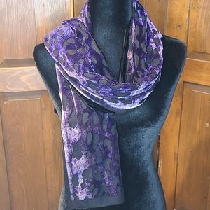 Black/purple velveteen scarf 62'